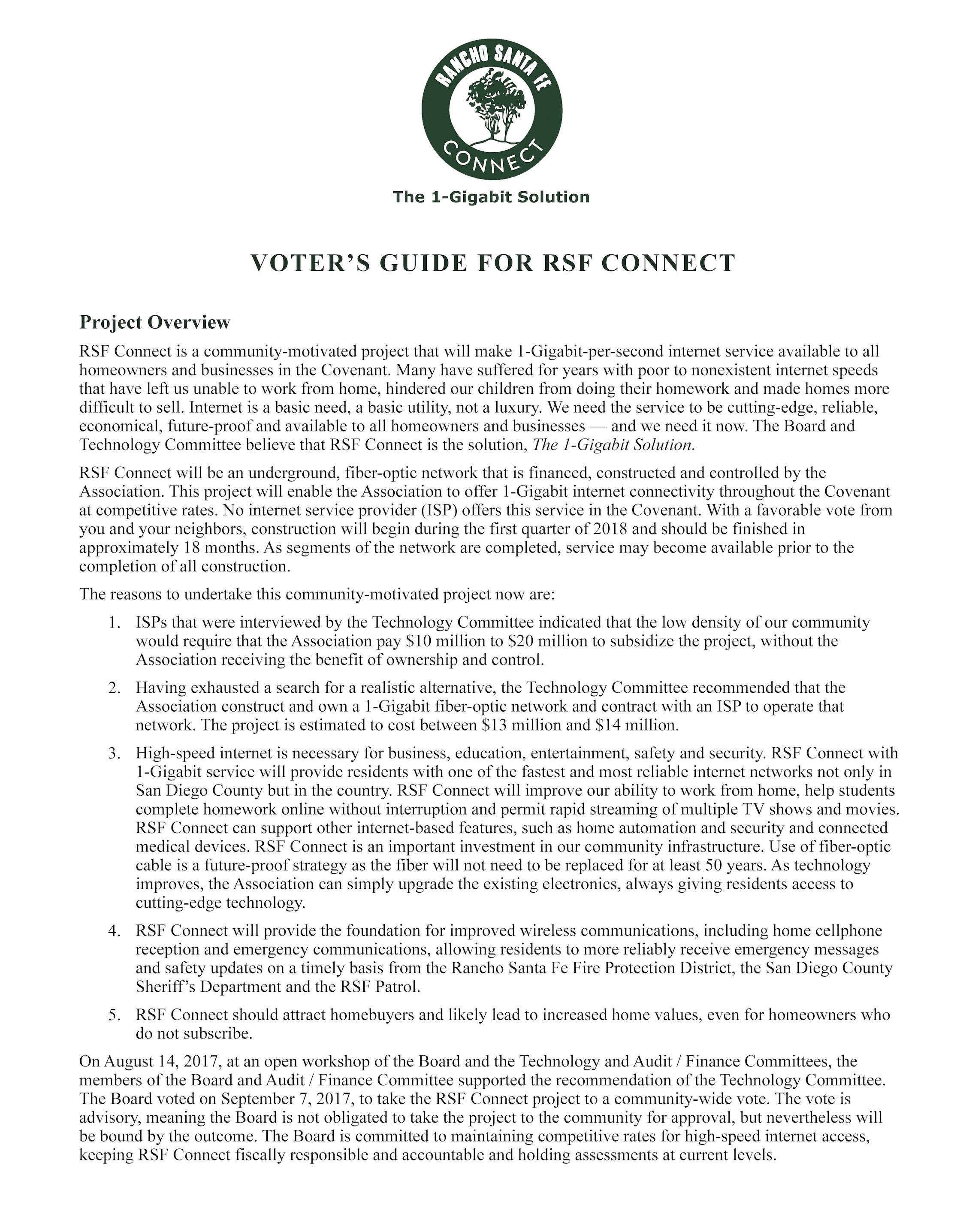 Members Vote Yes on RSF Connect